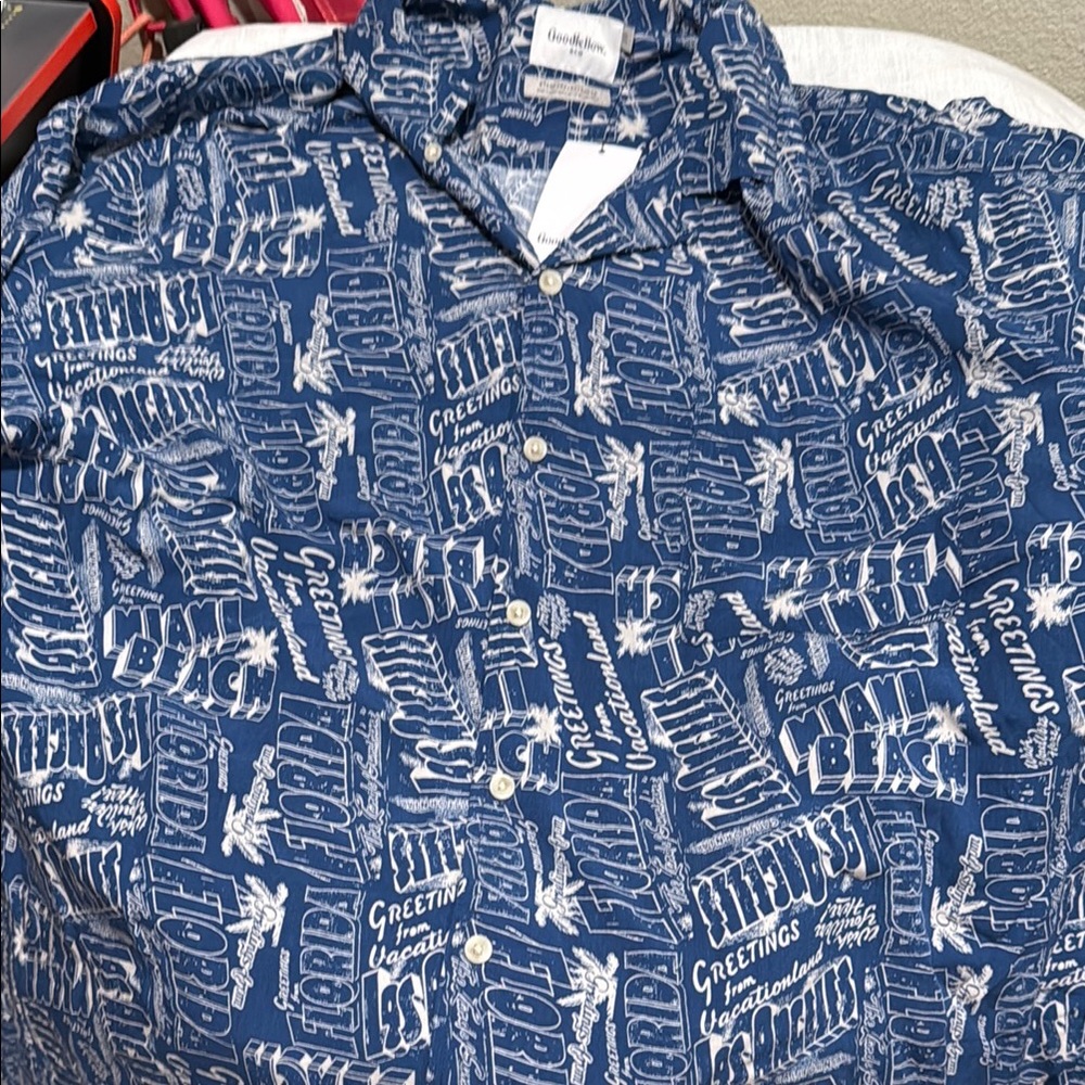 Goodfellow & Co. Navy Florida Print Shirt